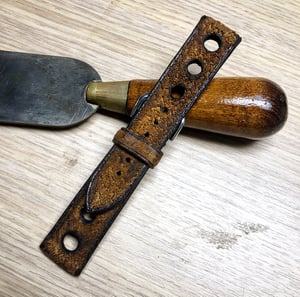 Image of Heavy Distressed Boar rally watchstrap - Burnt&Waxed