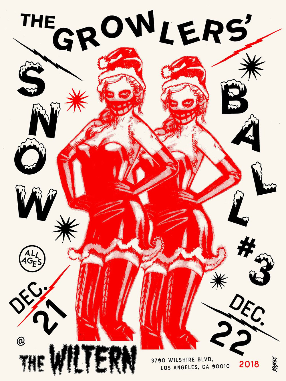 The Growlers Snow Ball #3 Poster, Red.