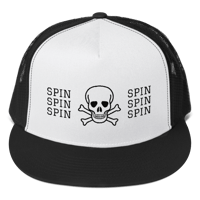 SPIN Skull Trucker Hat Black