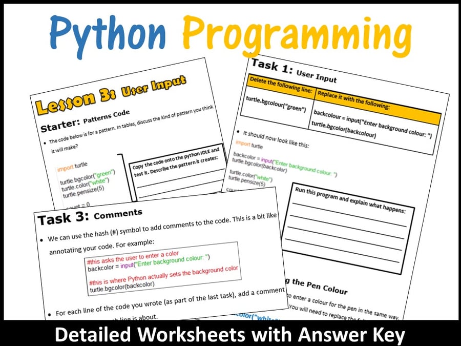 Image of Python Coding (Making Shapes) – Getting User Input (Skill Level: Beginner)