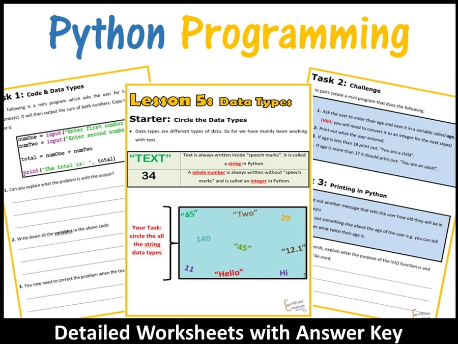 Image of Python Coding (Making Shapes) – Data Types (Skill Level: Beginner)