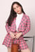 Image of Cher Blazer Set in Pink Tartan