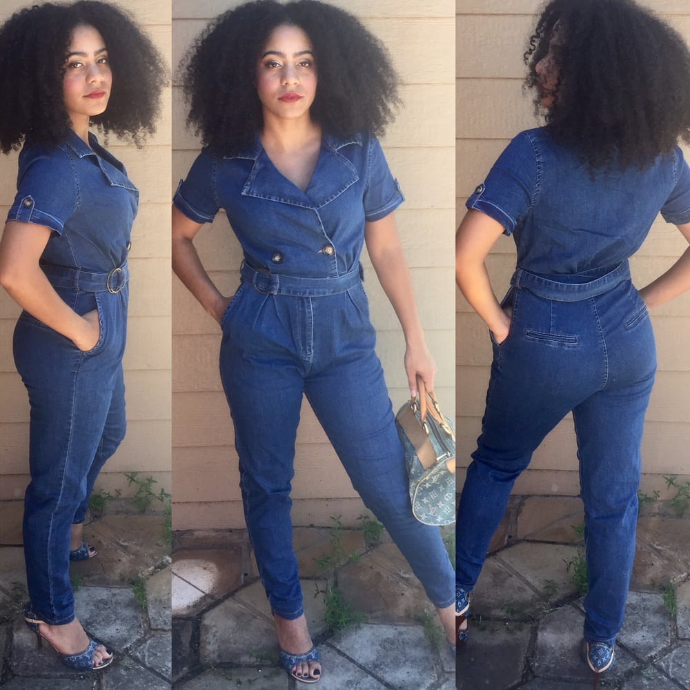 Image of Denim Blue Jumpsuit 