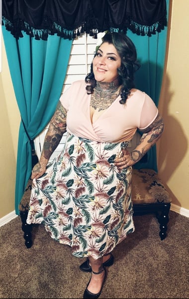 Image of VINTAGE STYLE TROPICAL PLUS SIZE DRESS