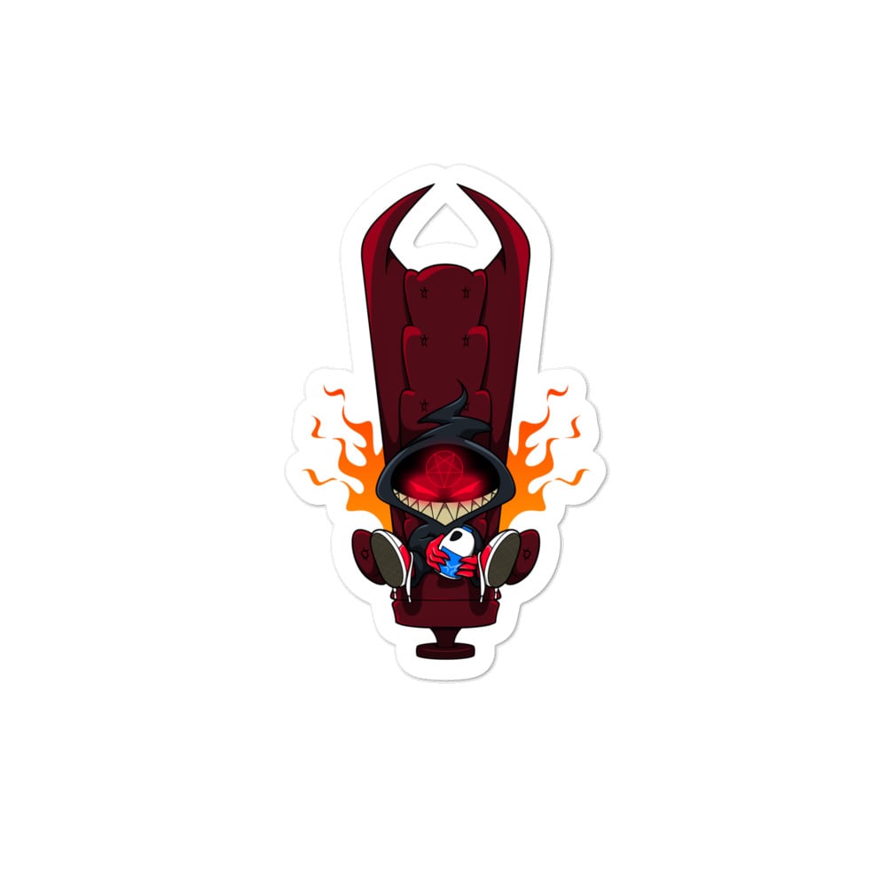 Image of big evil chair sticker