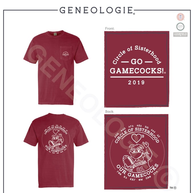Image of Red Circle of Sisterhood Game day Shirt