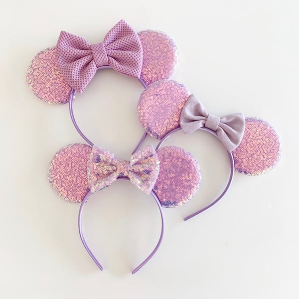 Image of Lavender Iridescent Mouse Ears with Bows