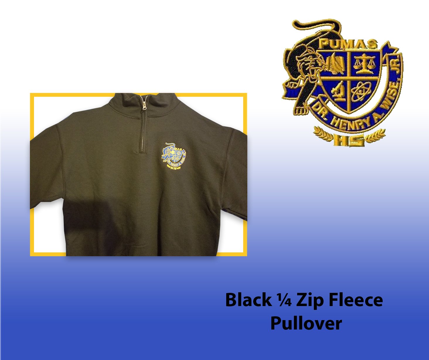 Image of Black ¼ Zip Fleece Pullover