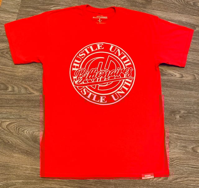 HUBC Red Badge Logo Tshirt Hustle Until Billionaires Clothing..