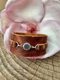 Image 3 of Wide Leather Aromatic Bracelet