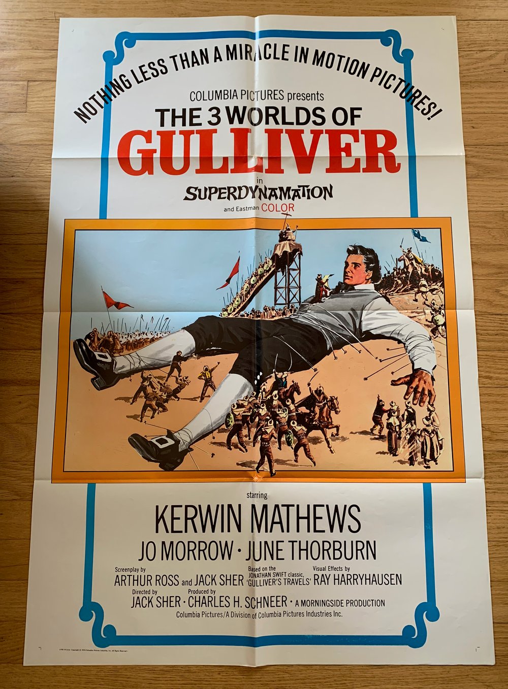 1974 THE 3 WORLDS OF GULLIVER Original U.S. One Sheet Movie Poster