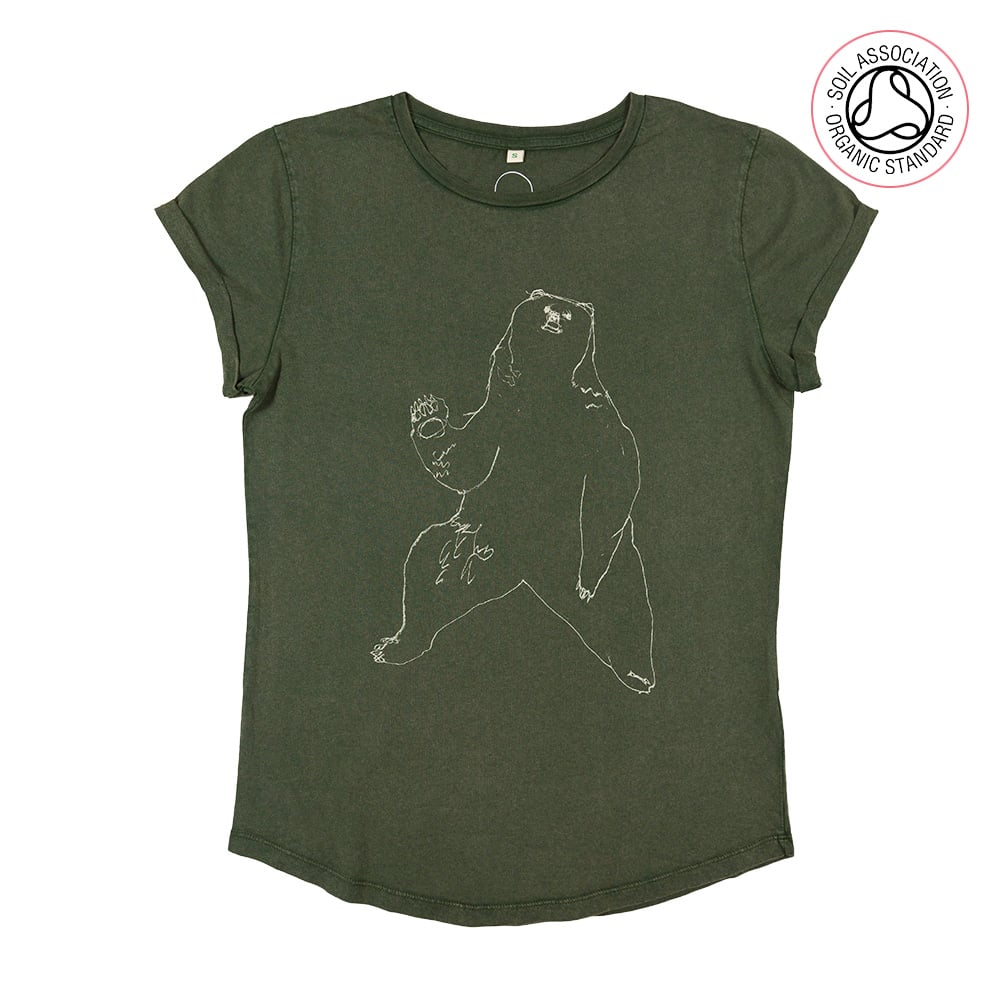 Bear Women's Roll Sleeve T-Shirt (Organic)