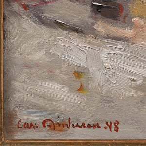 Image of 1948 Painting, 'Seascape, Vik, Sweden,' Carl Anderson