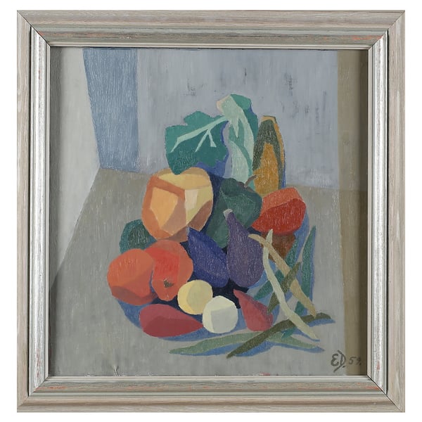 Image of 1959, Still Life Painting 'Fruit and Vegetables,' Ejva Damm