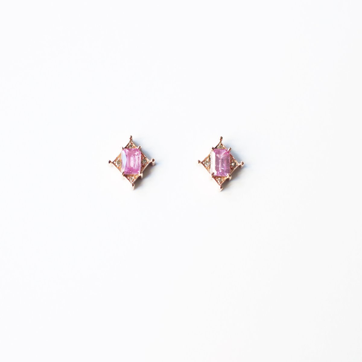 Image of Art Deco Pink Sapphire Earring