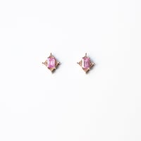 Image 1 of Art Deco Pink Sapphire Earring