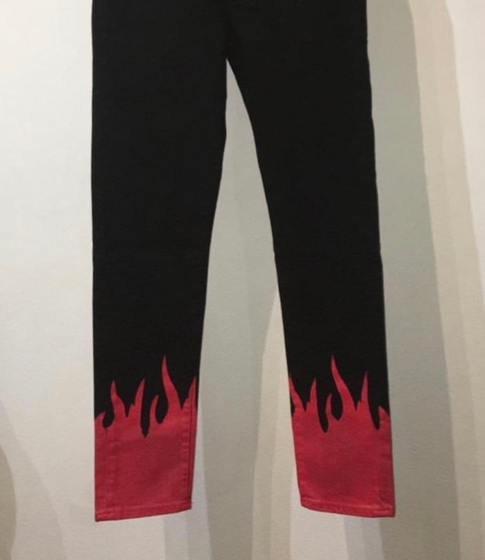 Black Flames Jeans Back Bell Bottom Leggings – Lena Quist