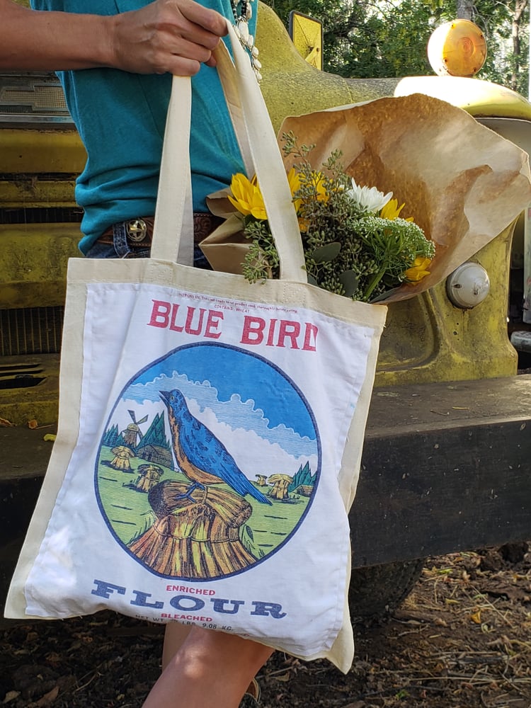 Image of Blue Bird Flour Sack Market Bag