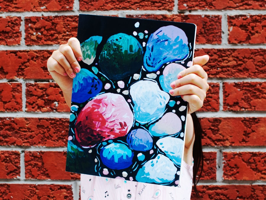 Image of Colored pebbles notebook