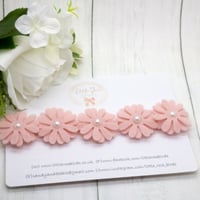 Image 1 of Blush Pink & Pearl Daisy Headband - Choice of 1, 3 or 5 Daisies 