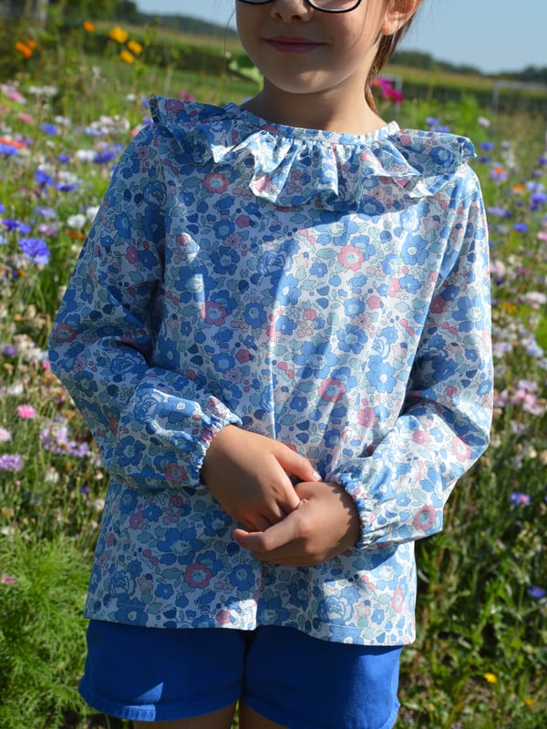 Image of Blouse liberty betsy asagao col volanté