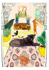 Image 1 of CRAZY CATS- LIMITED EDITION - GICLEE PRINT