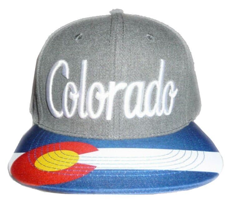 Image of COLORADO STATE SNAPBACK HAT GREY WITH EMBROIDERED FRONT AND PRINTED BRIM