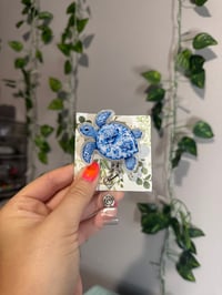 blue floral turtle 