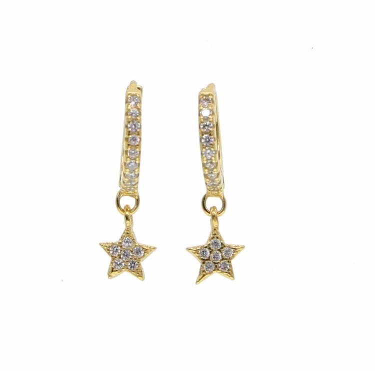 Image of Crystal Star Dainty Huggy Hoops