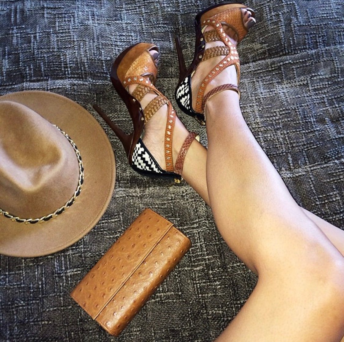 Image of JIMMY CHOO 'VIVIENNE MIXED-MEDIA' PLATFORM SANDALS | TAN (SIZE 40)
