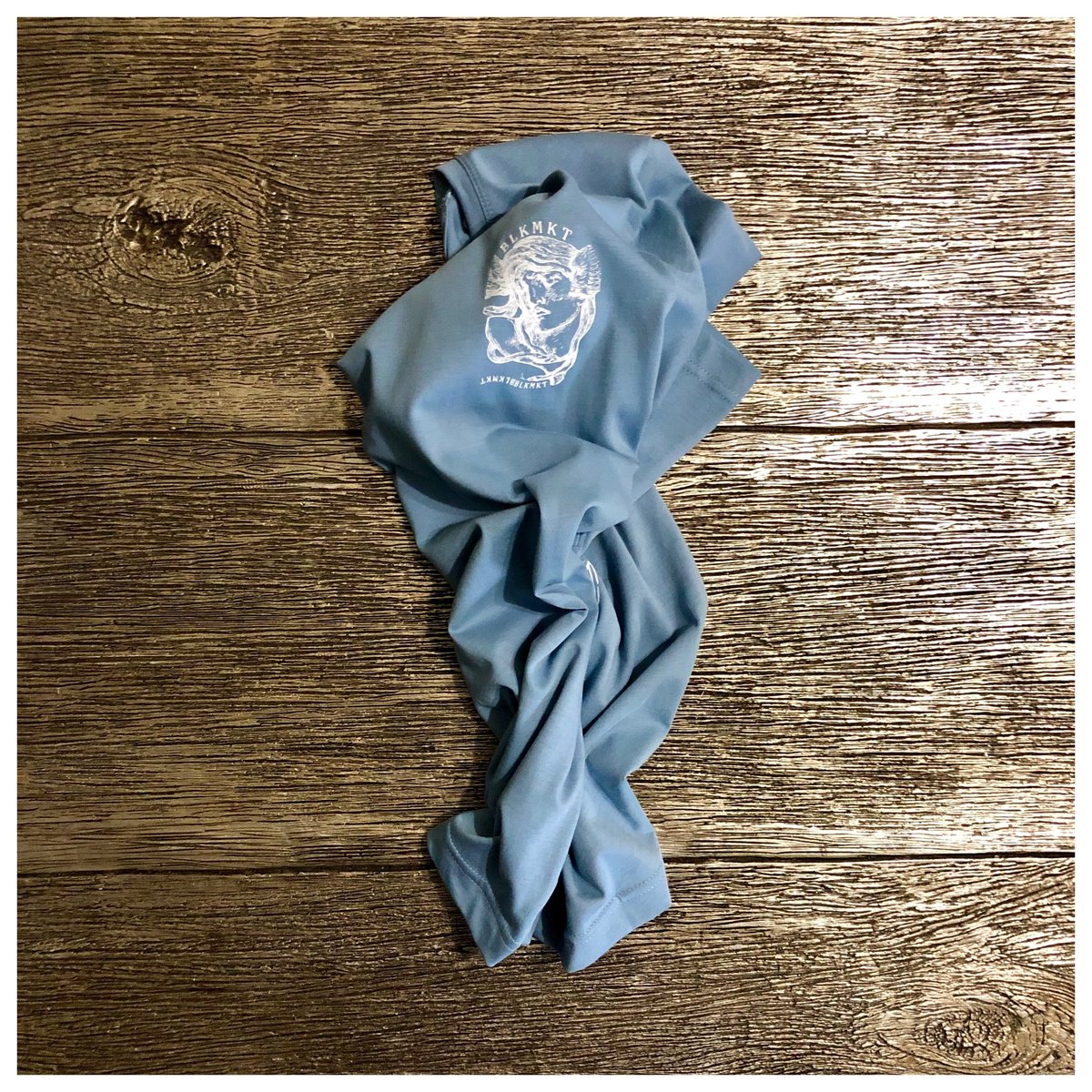 Image of SUPIMA® COTTON CREWNECK SHORT SLEEVE T-SHIRT “MERCURY BLUE” BLKMKT