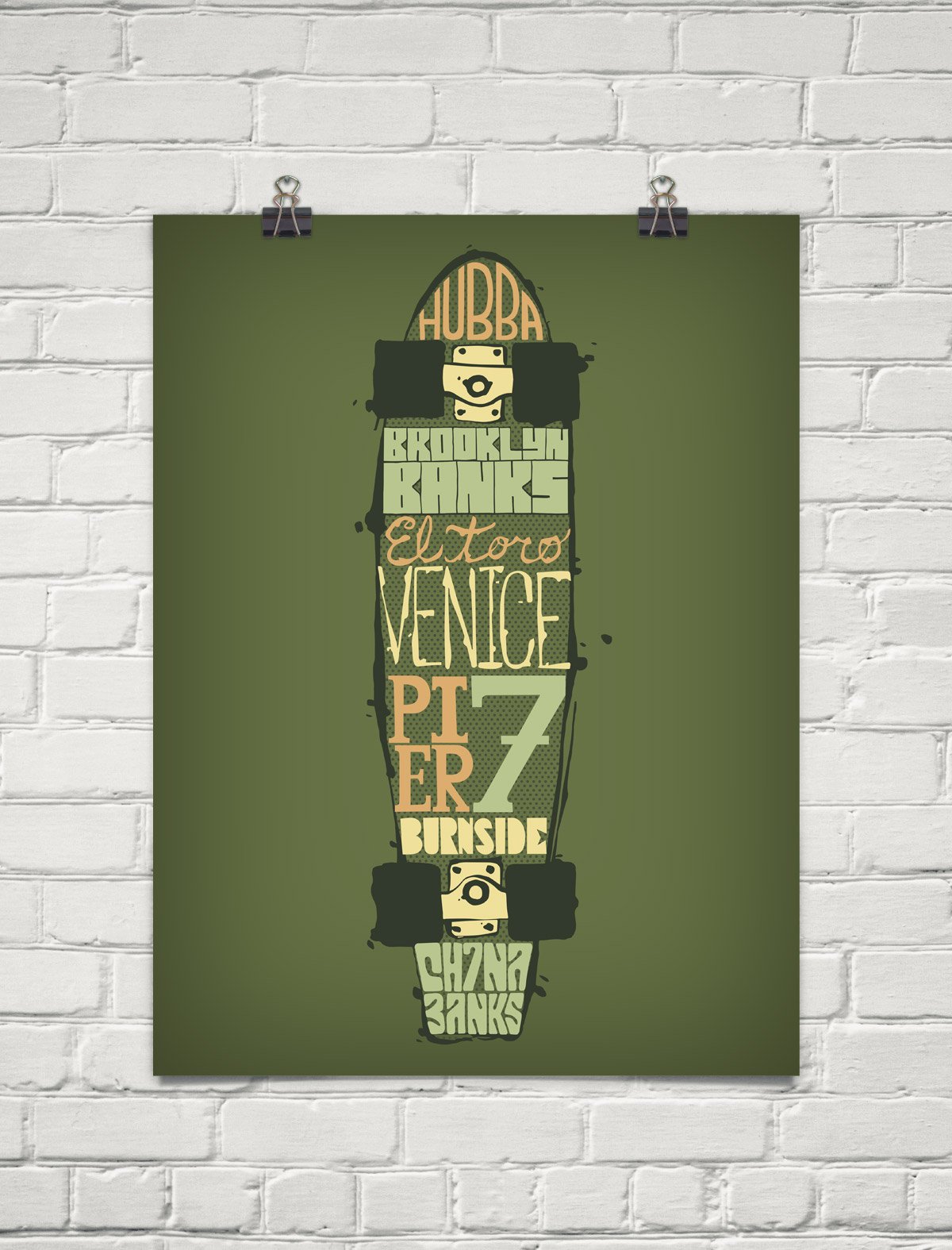 Image of Skateboard Typography Print