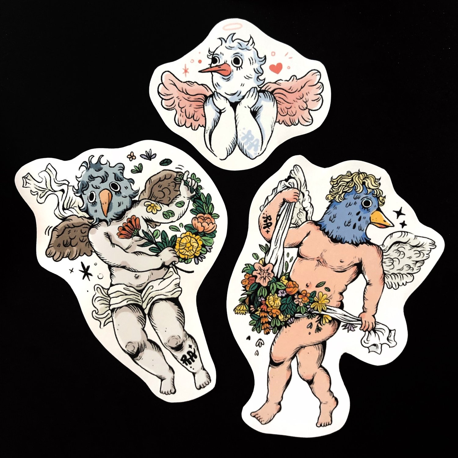 Image of CHERUB BIRBS STICKER PACK (3 PIECES)