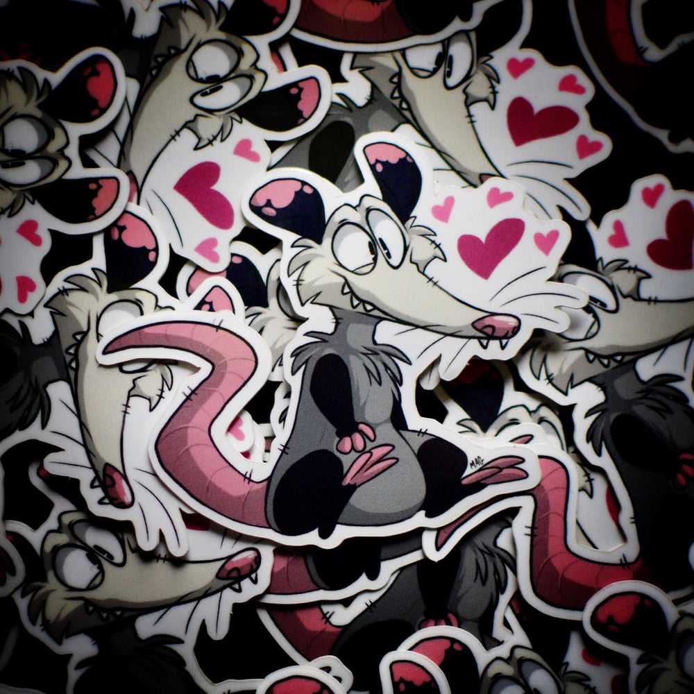 Possum Hearts Sticker