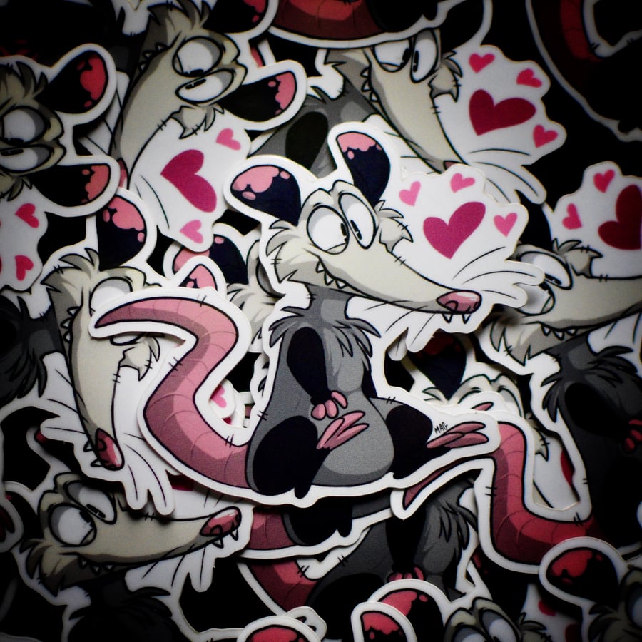Image of Possum Hearts Sticker