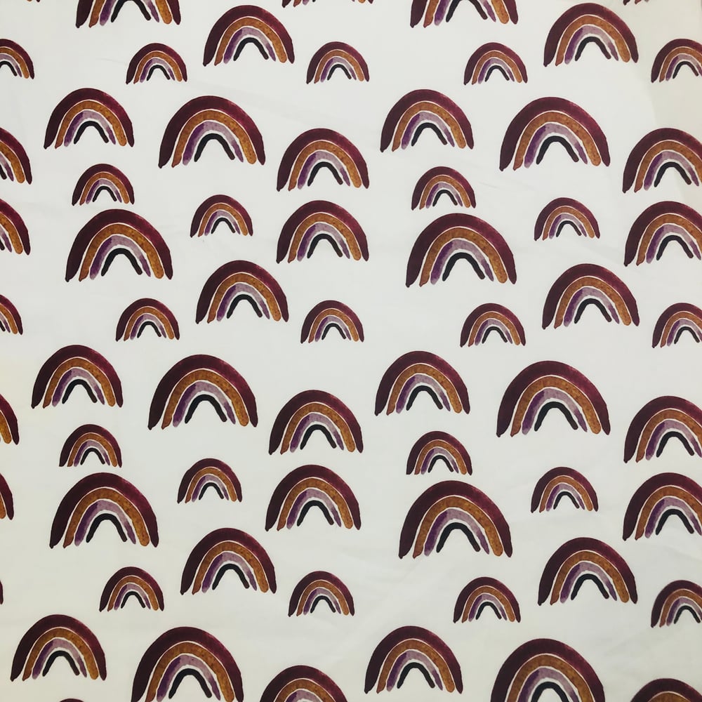 Image of Fitted Cot Sheet - Earth Rainbow