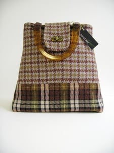 Image of Grey and Brown Tweed 'Dr' Bag...