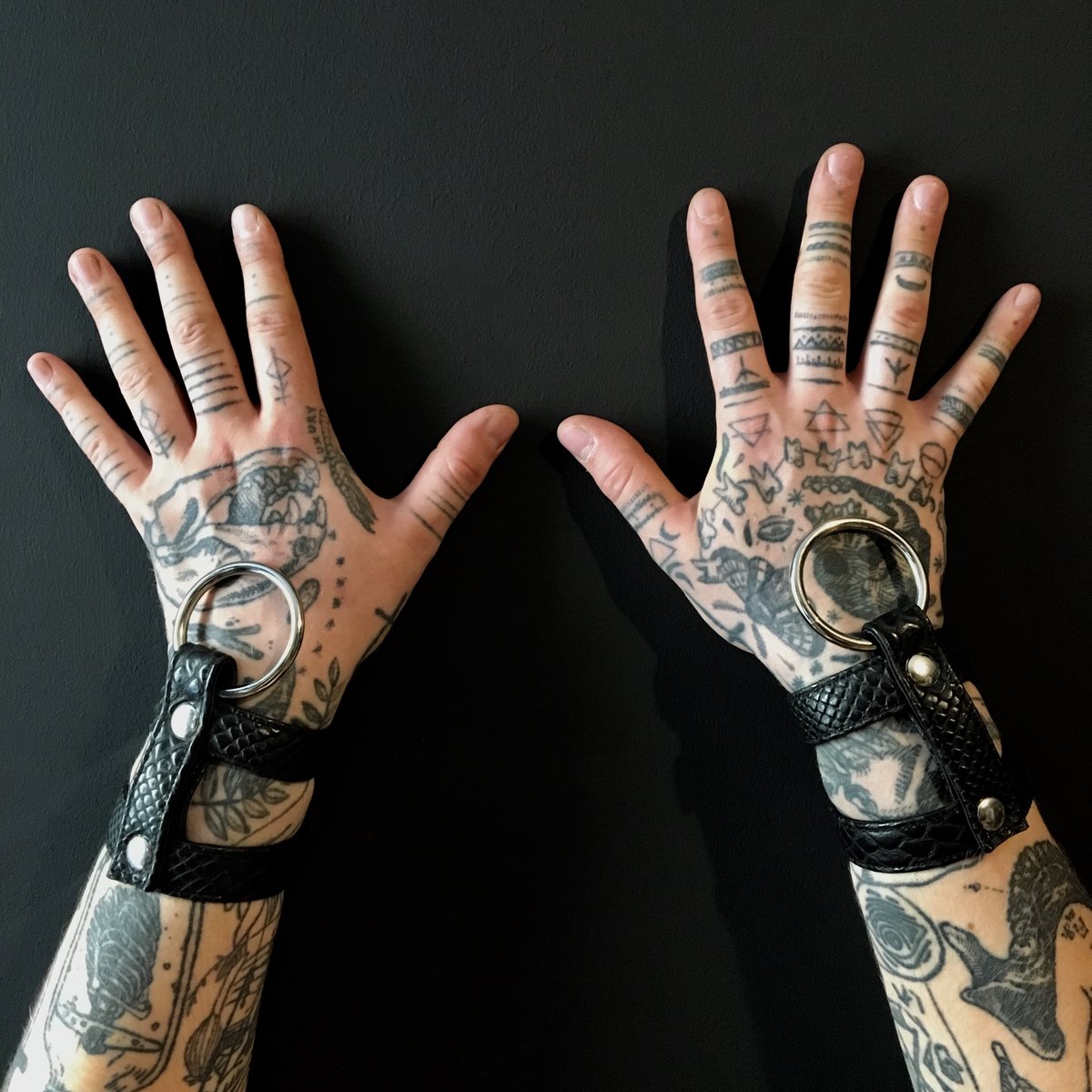 Double strap cuff silver pair