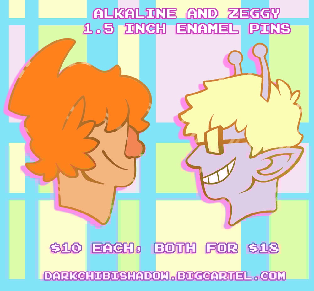 Alkaline and Zeggy - Enamel Pins