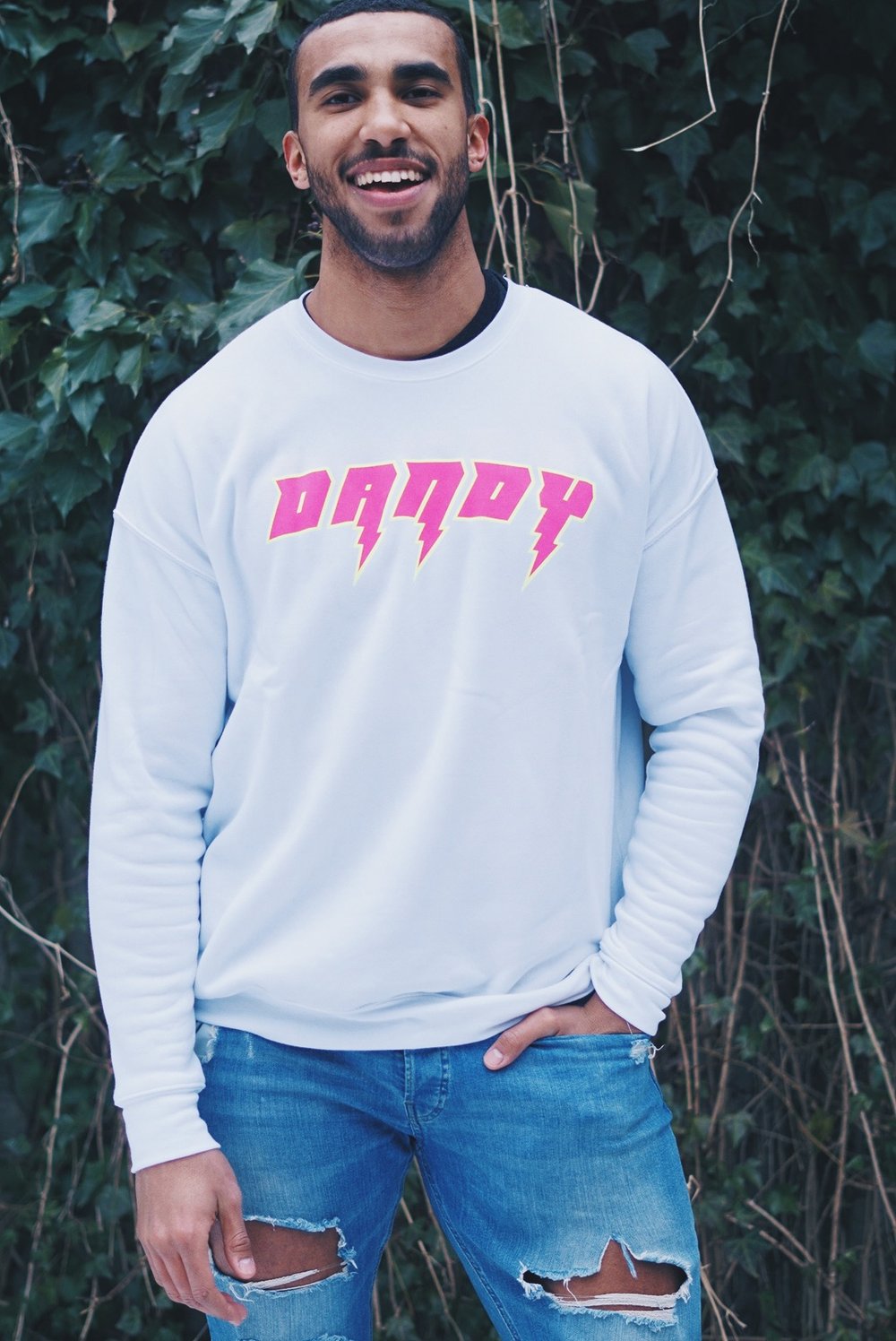 Image of Alpine White DANDY Unisex Lightning Sweatshirt