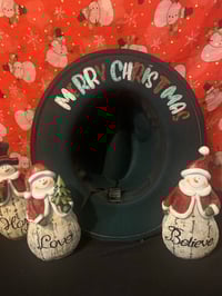 Image 5 of "Jingle All The Way" Hand-Burned Narrow Brim Christmas Hat