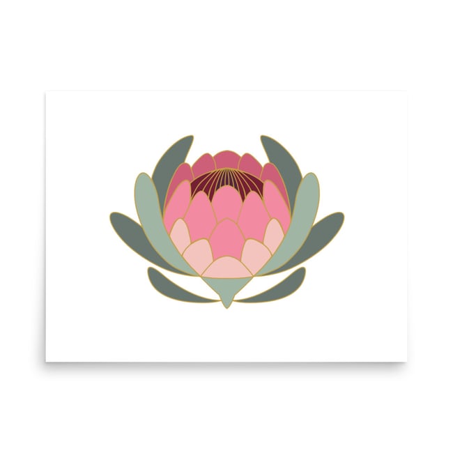 Art Deco Protea Art Print