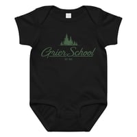Image 4 of Baby jersey bodysuit with green screenprint Grier logo