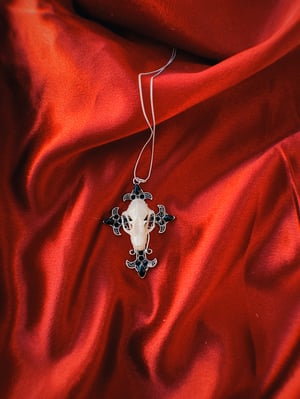 Image of Bat Skull Cross Necklace 