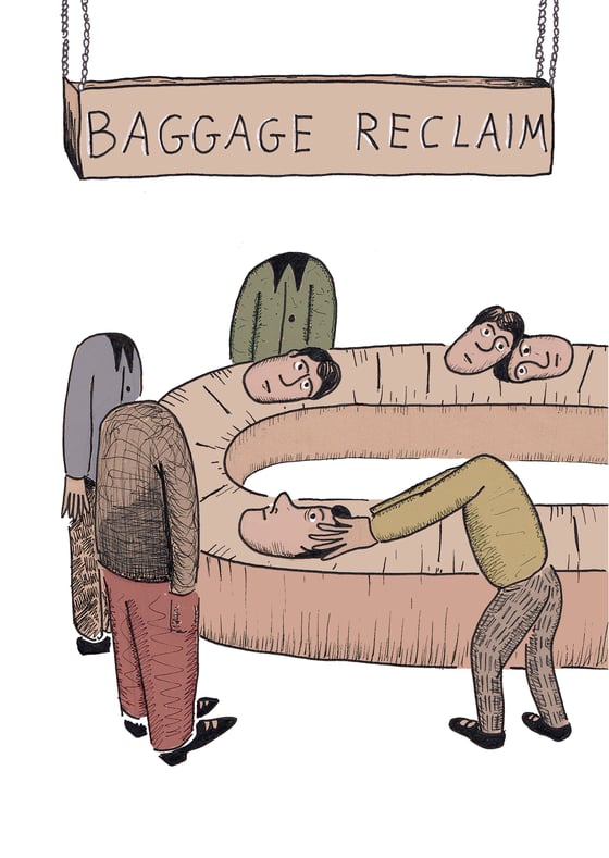 Image of BAGGAGE RECLAIM - SIGNED A4 PRINT