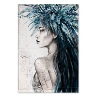 Image 1 of Canva Art Print - "Vahiné à la couronne de fougères"
