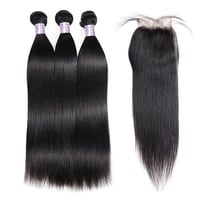 Buy 3 Bundles of Straight Hair Get 1 Free Lace Closure