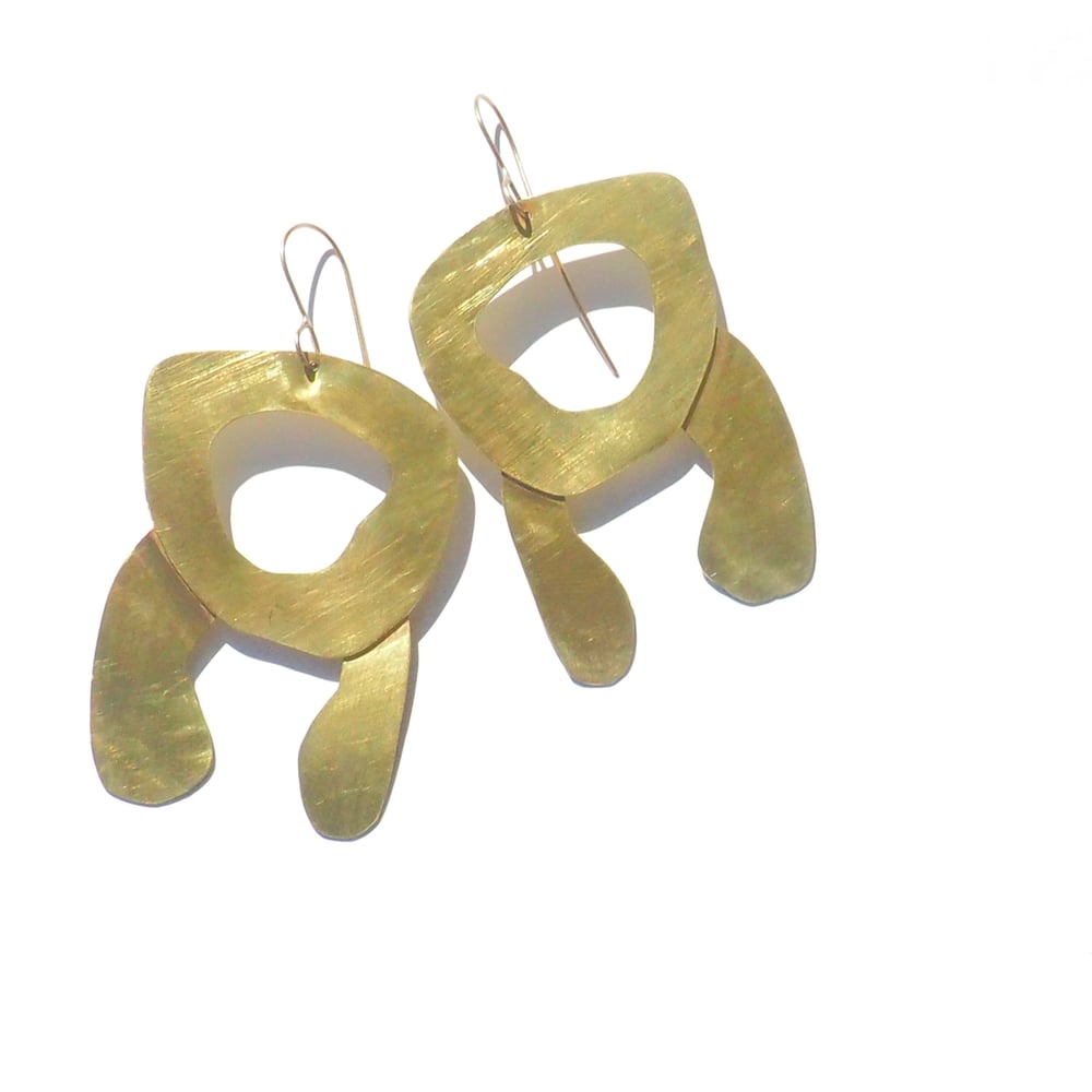 Image of Irregular Brass Shapes Earrings II
