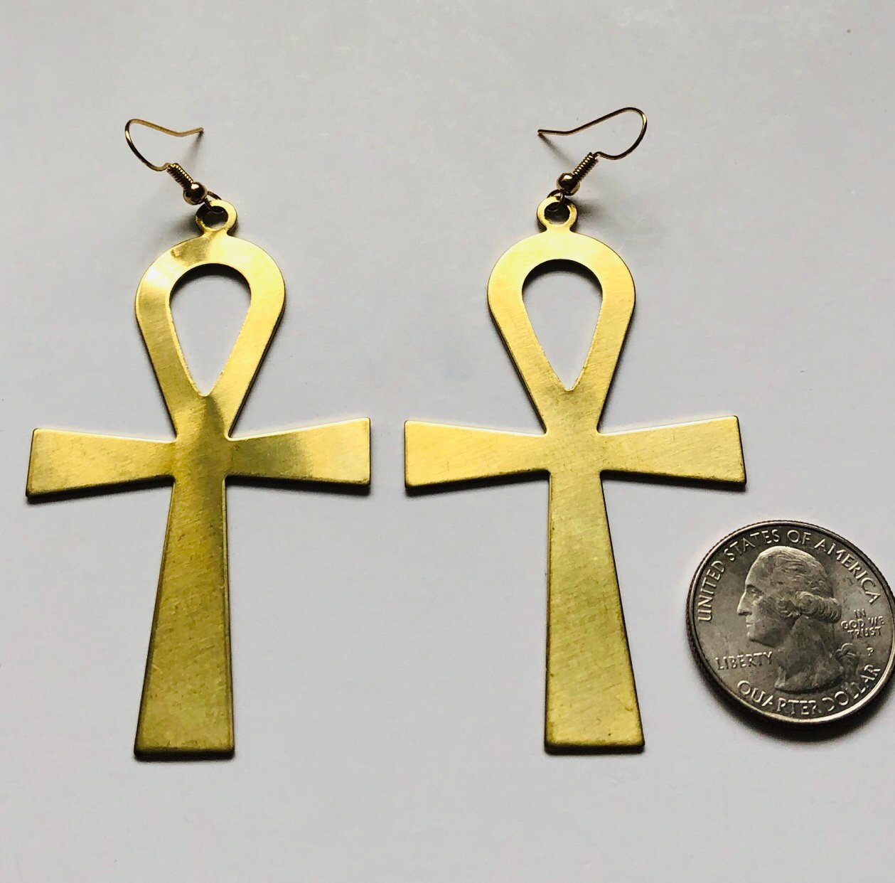 large ankh earrings