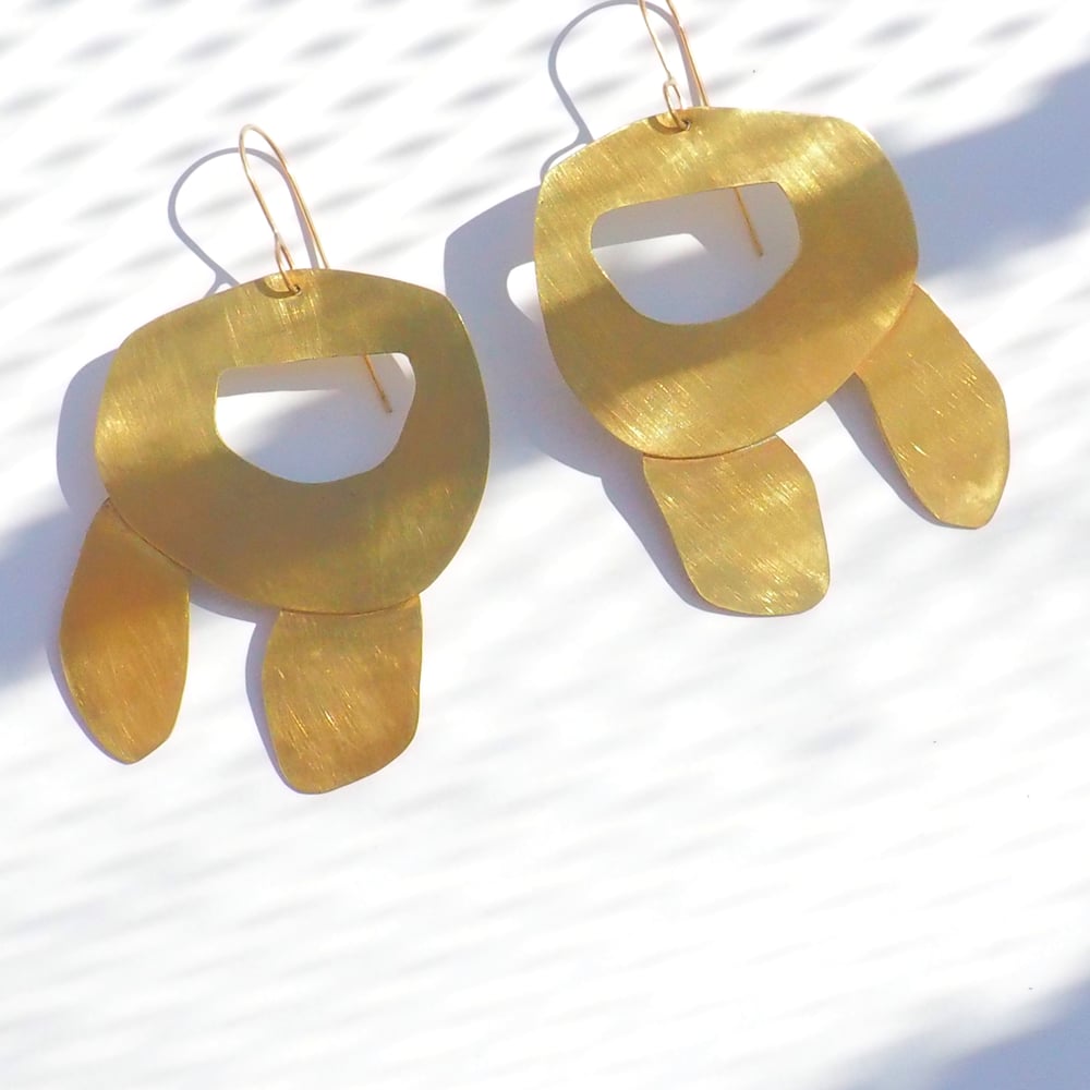 Image of Chunky Brass Earrings